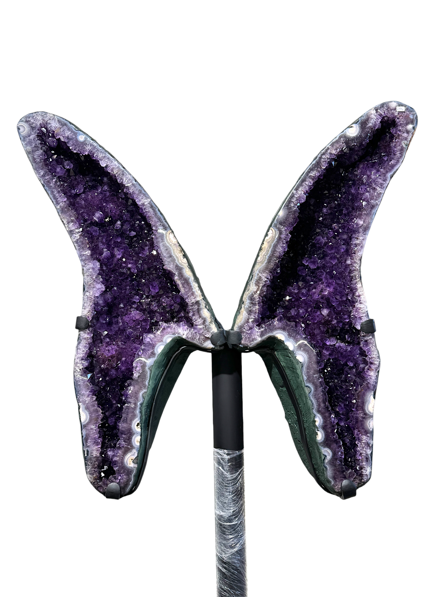 XXXL Amethyst Schmetterling auf Metallständer I 64 KG I 77x73x12cm I Blickfang I Museumsstück I repräsentative Dekoration I Unikat-Masterpiece 1679  I Sammlerstück I Brasilien