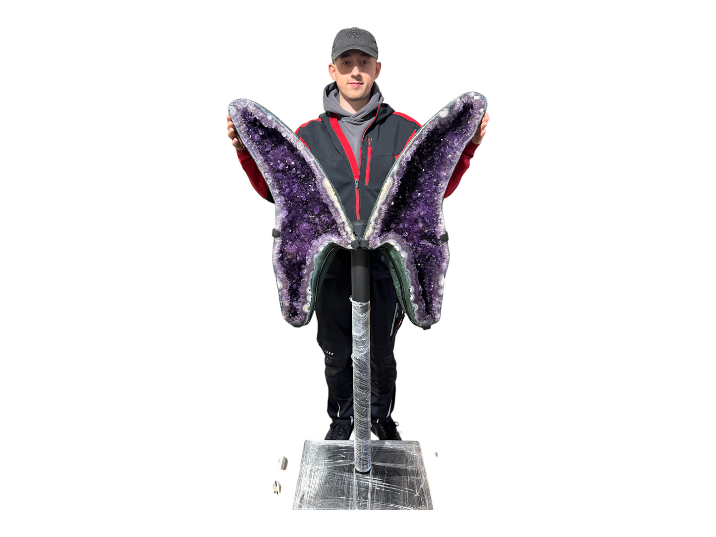 XXXL Amethyst Schmetterling auf Metallständer I 64 KG I 77x73x12cm I Blickfang I Museumsstück I repräsentative Dekoration I Unikat-Masterpiece 1679  I Sammlerstück I Brasilien