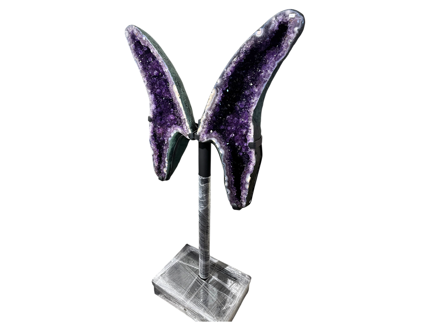XXXL Amethyst Schmetterling auf Metallständer I 64 KG I 77x73x12cm I Blickfang I Museumsstück I repräsentative Dekoration I Unikat-Masterpiece 1679  I Sammlerstück I Brasilien