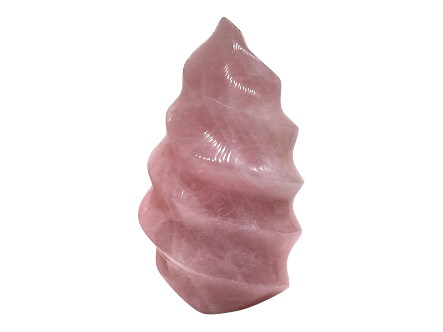 Kristall Flamme aus Rosenquarz I 1056 gr. I 9x7x15 cm I Unikat-Masterpiece 1536 I Sammlerstück I Edelsteinspirale I Computerstein I Dekoration I Madagaskar