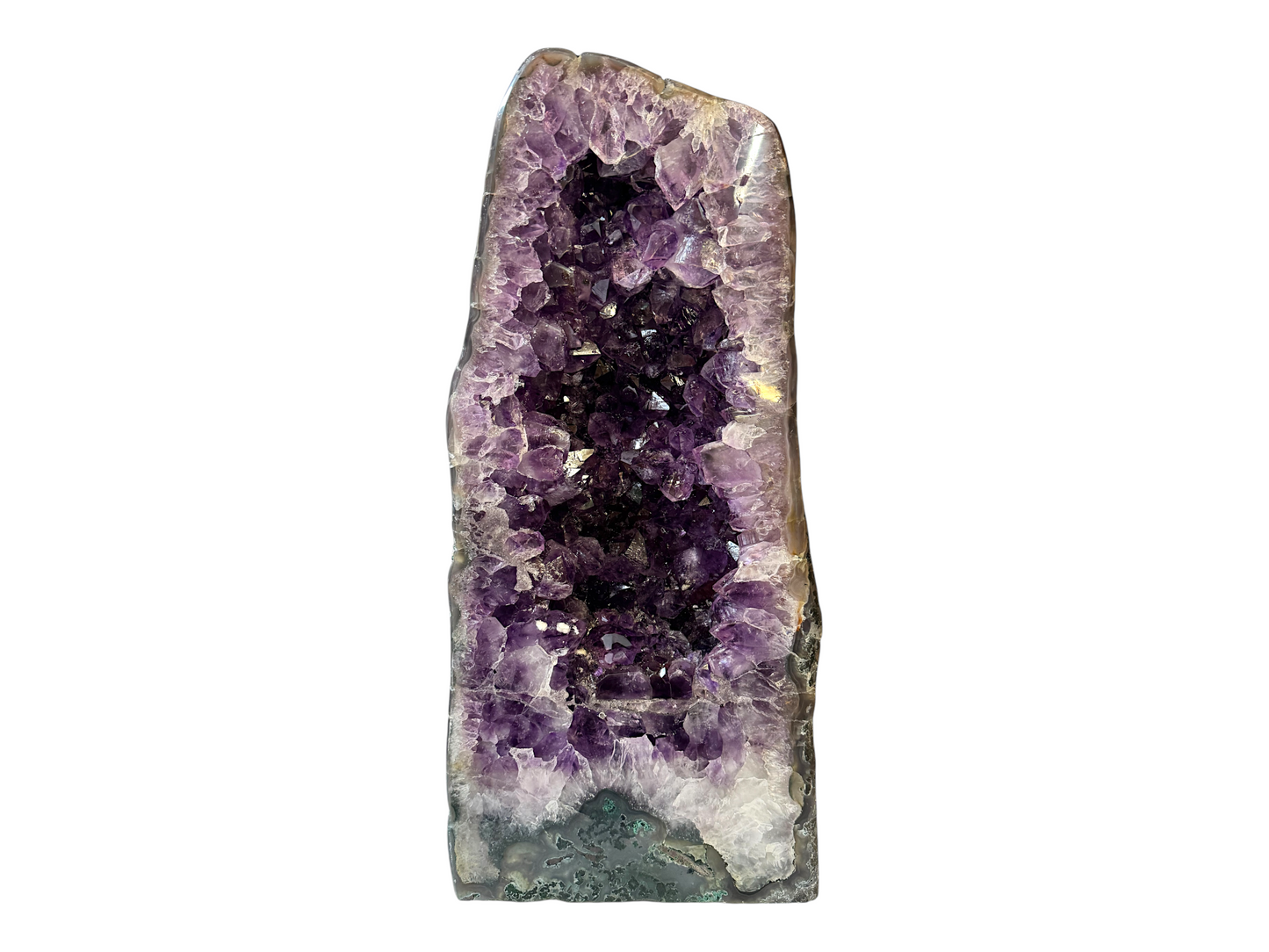 XL Amethyst Druse mit phantastischen Kristallen I 15,7 KG I 21x11x48cm I Blickfang I Unikat-Masterpiece 1680 I Sammlerstück I Brasilien