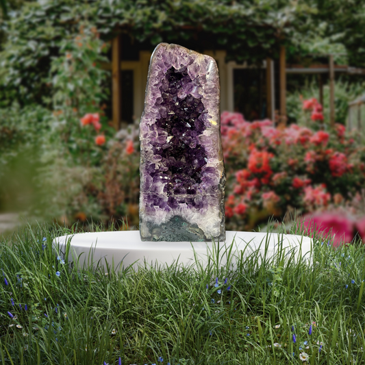 XL Amethyst Druse mit phantastischen Kristallen I 15,7 KG I 21x11x48cm I Blickfang I Unikat-Masterpiece 1680 I Sammlerstück I Brasilien