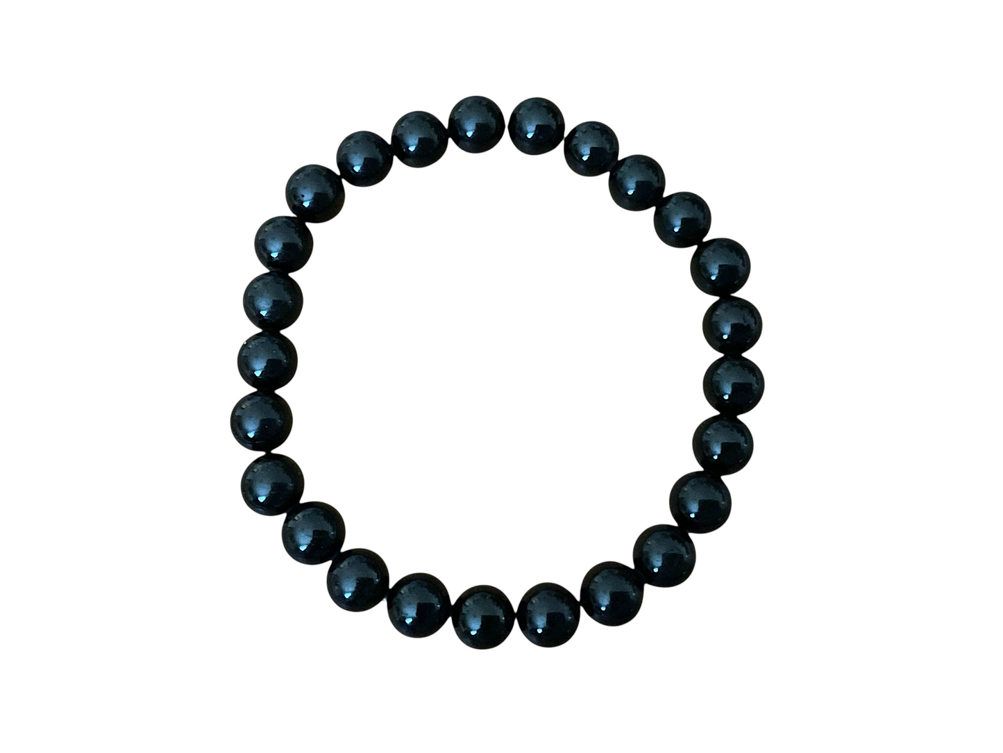 Turmalin (Schörl) Perlenarmband I 8mm I 20,5cm I starker Schutzstein I handgefertigt I elastisch I AAA-Qualität I Geschenkverpackung I Brasilien