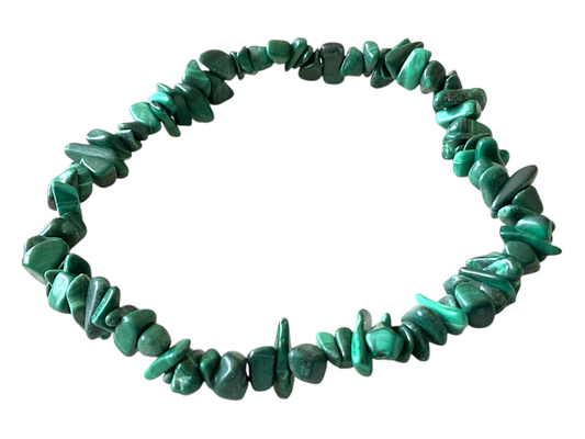 Echtes Malachit Splitteramband I angenehm zu tragen I Der Schutzstein gegen negative Energien I 18 cm I Afrika-Kongo