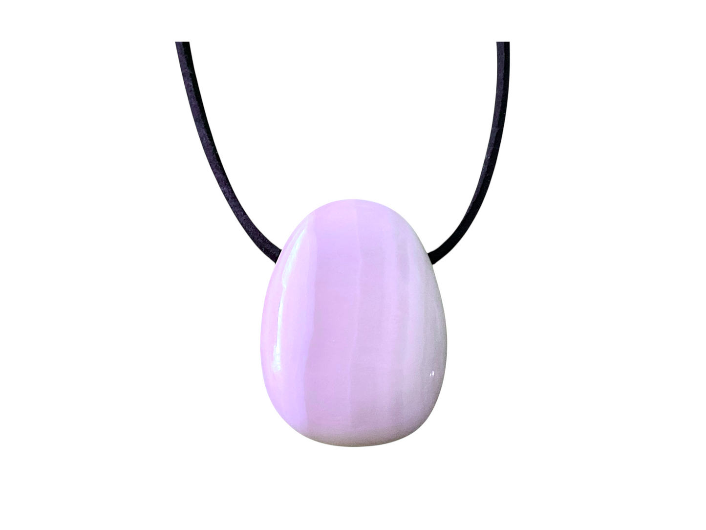 Manganocalcit Anhänger I Tropfenanhänger I Tropfenform I farbintensiv I mit 80 cm Wildlederband und Geschenkverpackung I  I Madagaskar