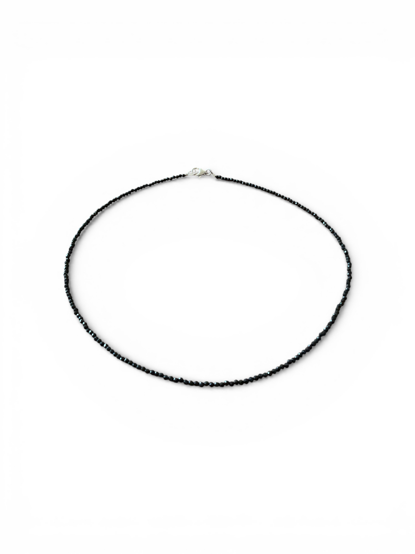 Turmalin (Schörl) Perlenkette 2mm facettiert I Länge 45cm I starker Schutzstein I Geschenkverpackung I Heilstein I hochwertige AAA-Qualität I Brasilien