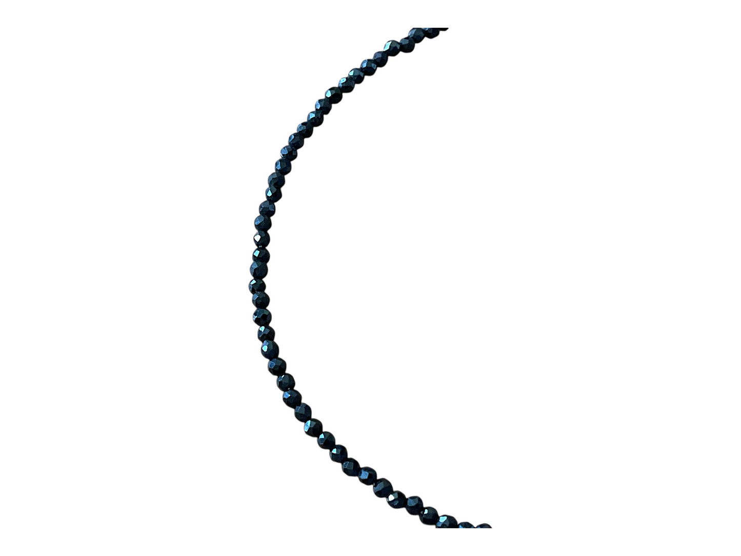 Turmalin (Schörl) Perlenkette 2mm facettiert I Länge 45cm I starker Schutzstein I Geschenkverpackung I Heilstein I hochwertige AAA-Qualität I Brasilien