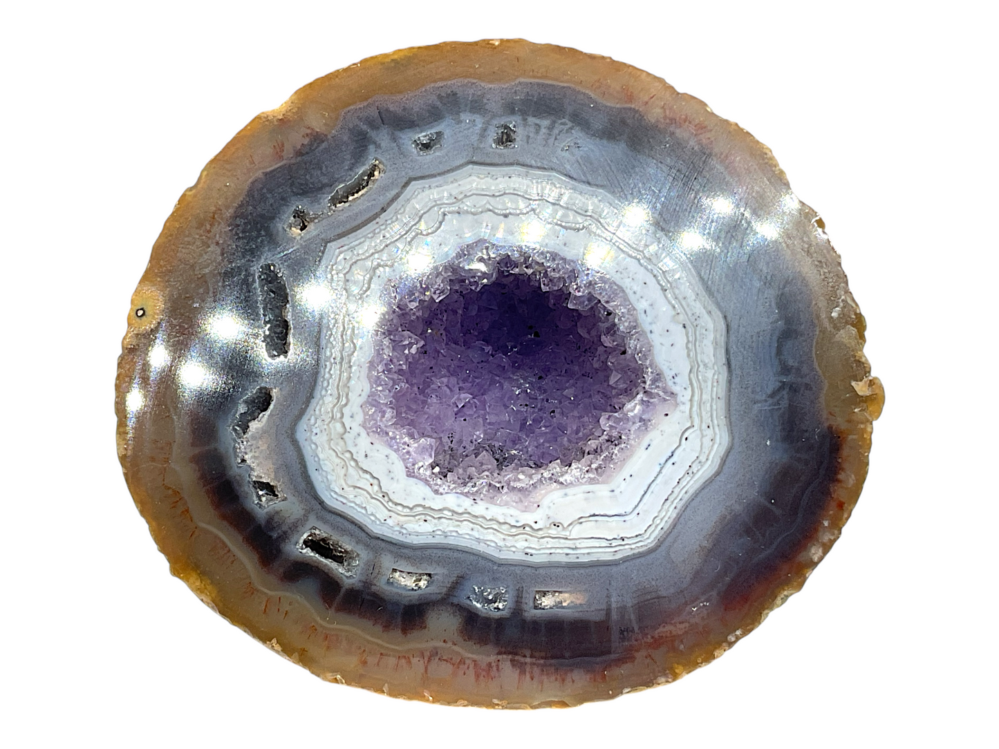 Achat Amethyst Druse I polierte Vorderseite I 200gr. I 6,5x6x5cm I Sammlerstück I Unikat-Masterpiece 1660 I Brasilien