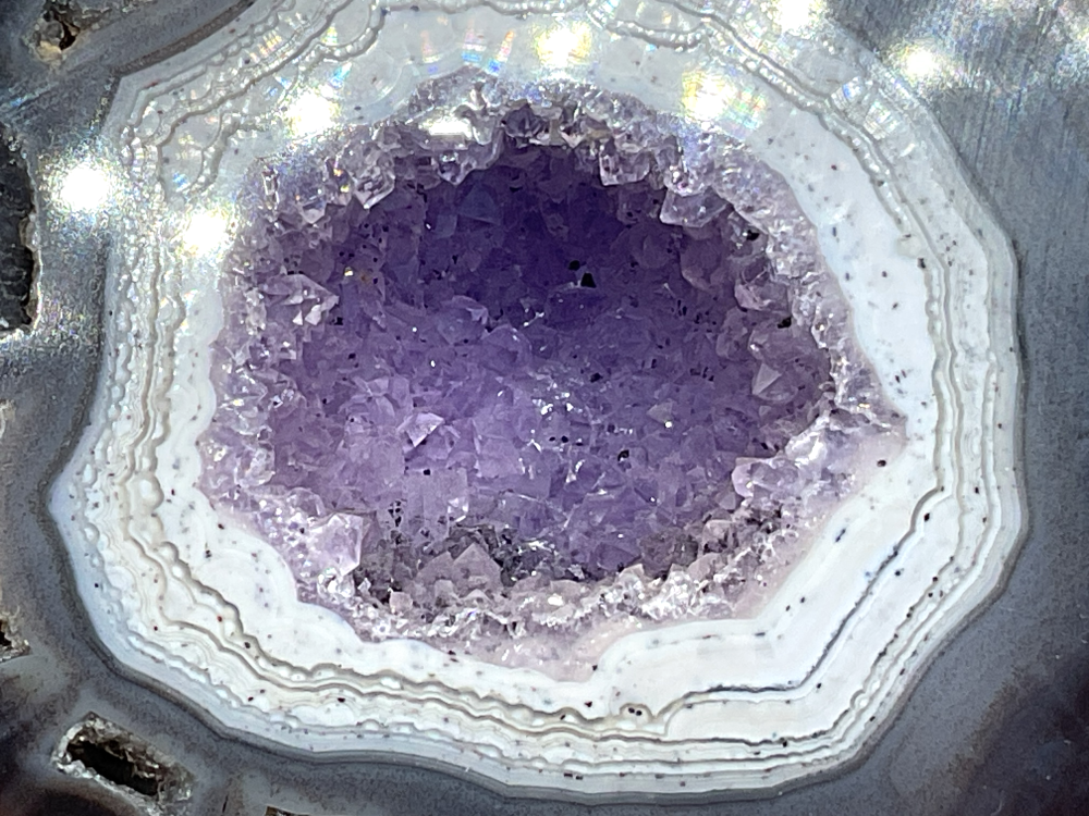 Achat Amethyst Druse I polierte Vorderseite I 200gr. I 6,5x6x5cm I Sammlerstück I Unikat-Masterpiece 1660 I Brasilien