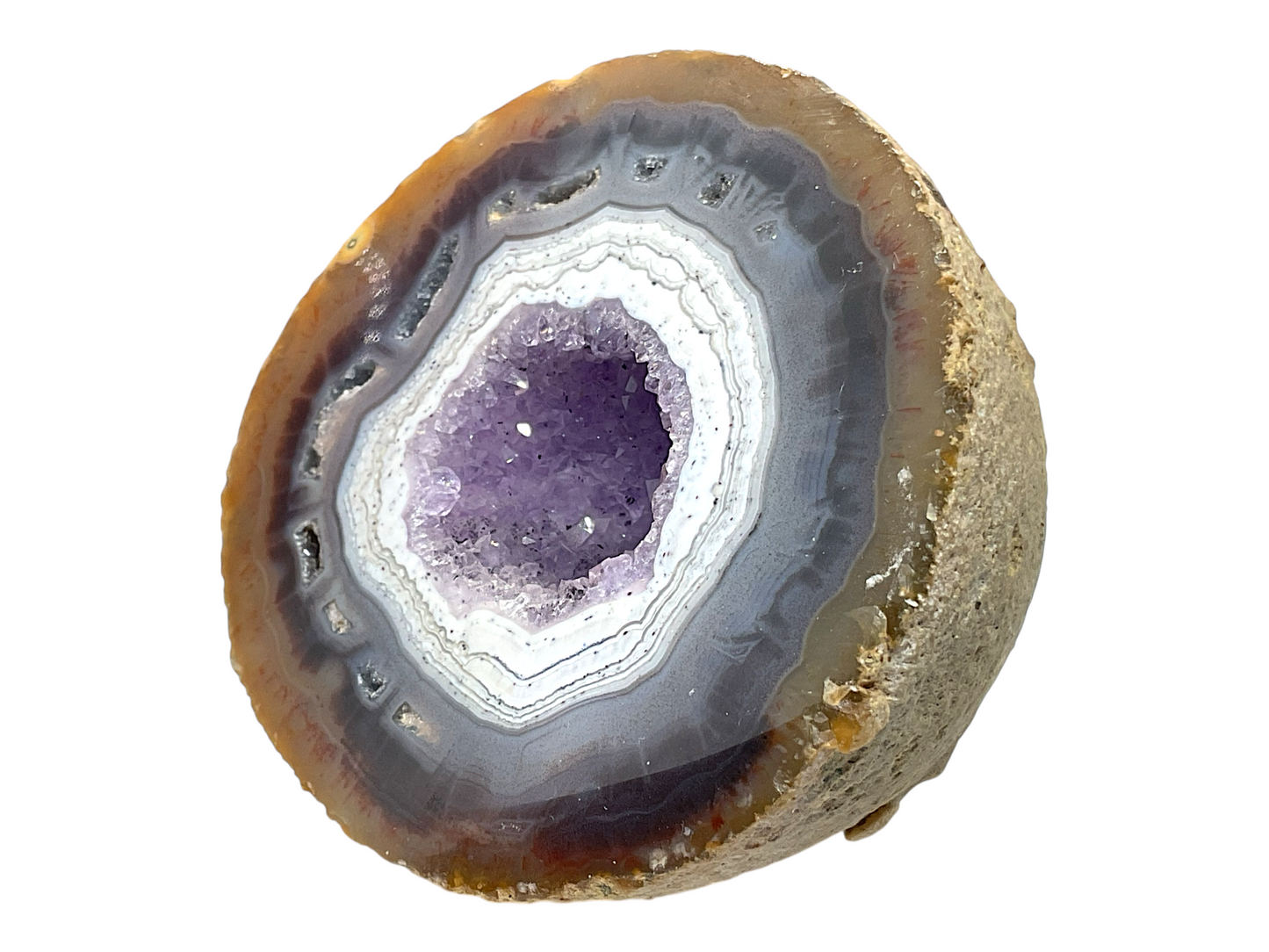 Achat Amethyst Druse I polierte Vorderseite I 200gr. I 6,5x6x5cm I Sammlerstück I Unikat-Masterpiece 1660 I Brasilien