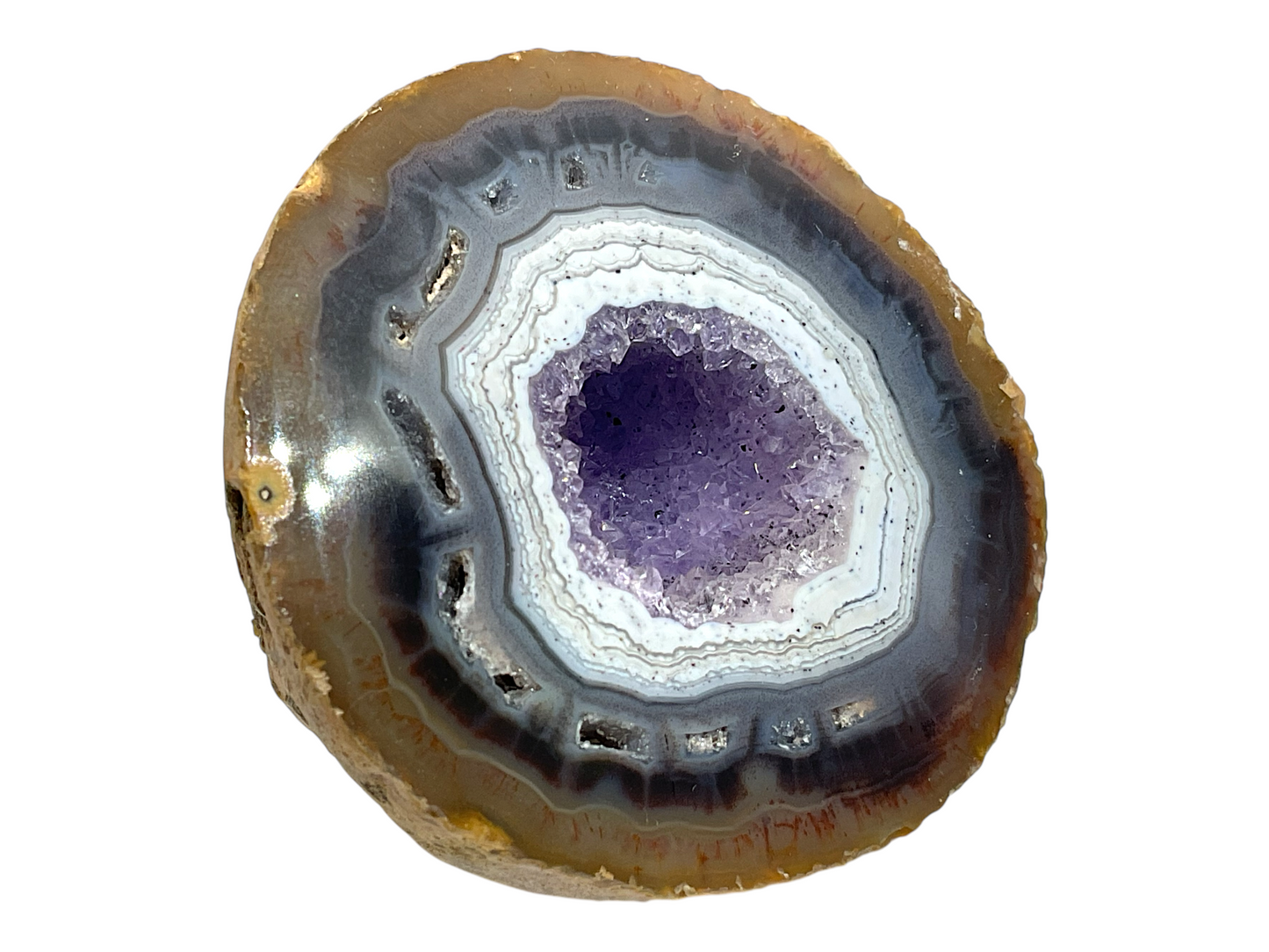 Achat Amethyst Druse I polierte Vorderseite I 200gr. I 6,5x6x5cm I Sammlerstück I Unikat-Masterpiece 1660 I Brasilien