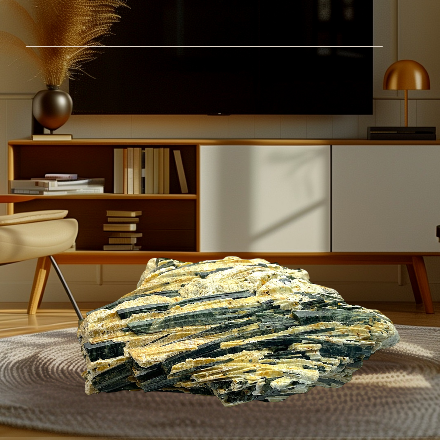 Turmalin in Glimmer (Muscovit) Kristall I Edelstein I 237gr. I 9x7x3cm I Sammlerstück I Unikat-Masterpiece Nr. 1669 I Brasilien (Minas Gerais)