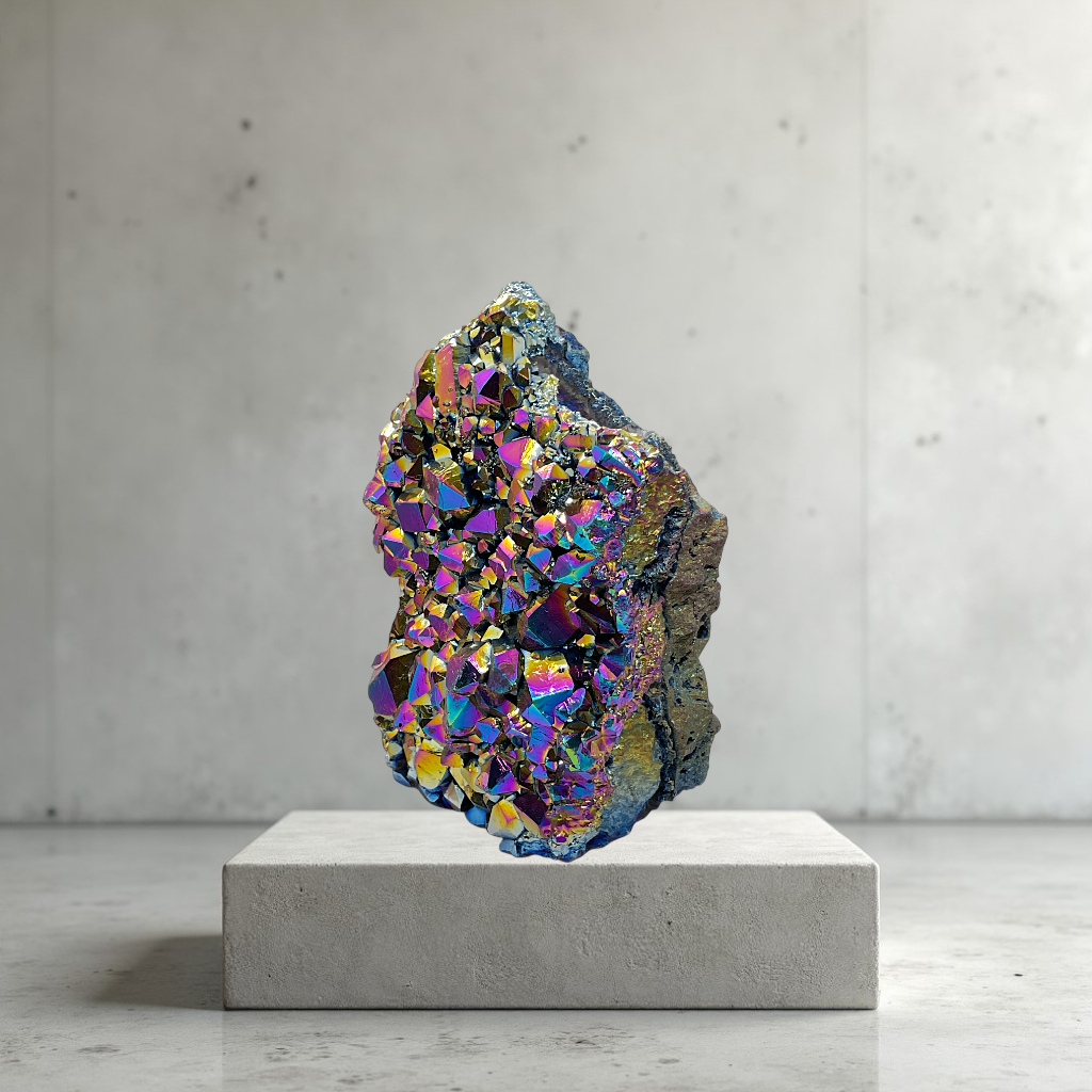 Bergkristall Aura Stufe I Aqua Aura I Quarz Aura I 433gr. I 10x7x5cm I Unikat-Masterpiece 1612 I Sammlerstück I Brasilien