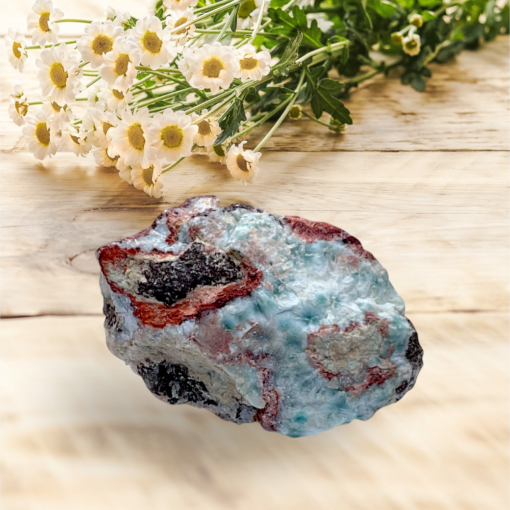 Larimar Rohstein I Edelstein I prächtig und selten I naturbelassen und unbehandelt I 50x30x20mm I 36gr. I Unikat-Masterpiece 1562 I Sammlerstück I Dominikanische Republik