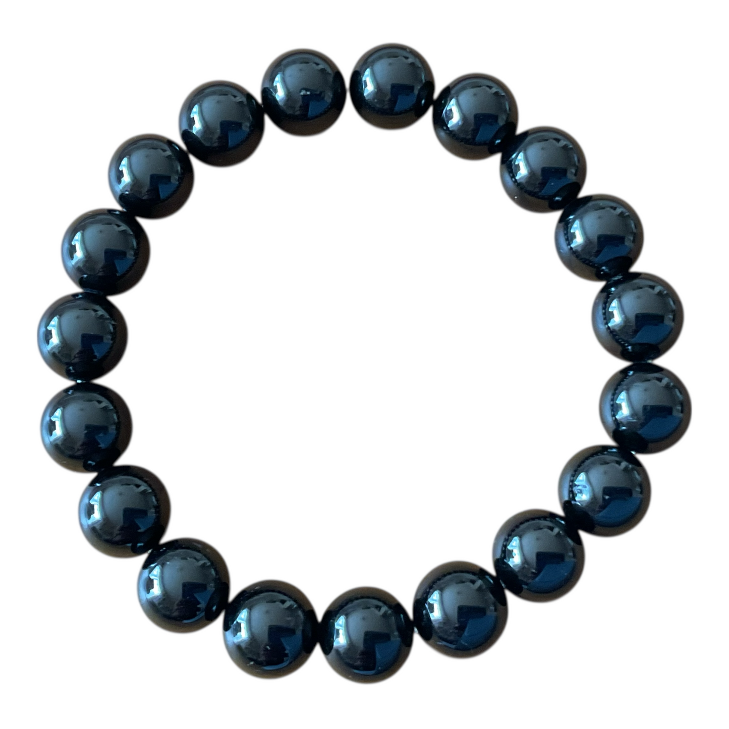 Turmalin (Schörl) Perlenarmband I 10mm I 19,0cm I starker Schutzstein I handgefertigt I elastisch I AAA-Qualität I Geschenkverpackung I Brasilien