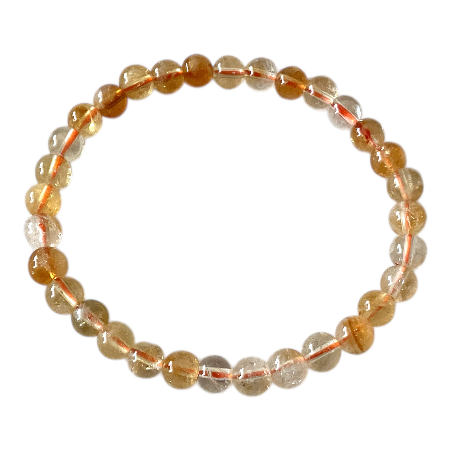 Citrin Geschenkset AAA aus Brasilien – gebrannter Citrin Tropfenanhänger & 6 mm Perlenarmband – Geschenkbox & Edelsteinkarte