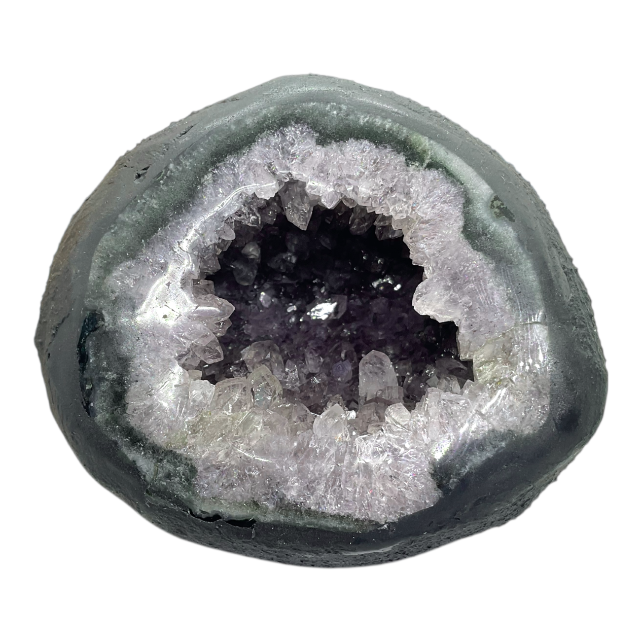 Amethyst Druse Minidruse mit phantastischen Kristallen I 670gr. I 10x9x8cm I Blickfang I Sammlerstück I Unikat-Masterpiece 1633 I Brasilien