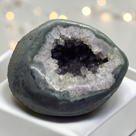 Amethyst Druse Minidruse mit phantastischen Kristallen I 670gr. I 10x9x8cm I Blickfang I Sammlerstück I Unikat-Masterpiece 1633 I Brasilien
