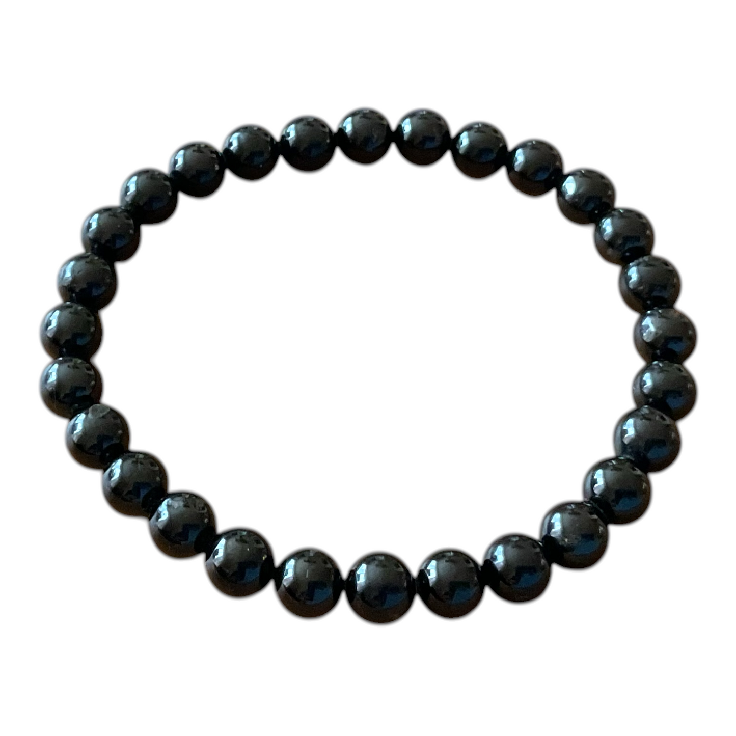 Turmalin (Schörl) Perlenarmband I 6mm I 18,0cm I starker Schutzstein I handgefertigt I elastisch I AAA-Qualität I Geschenkverpackung I Brasilien
