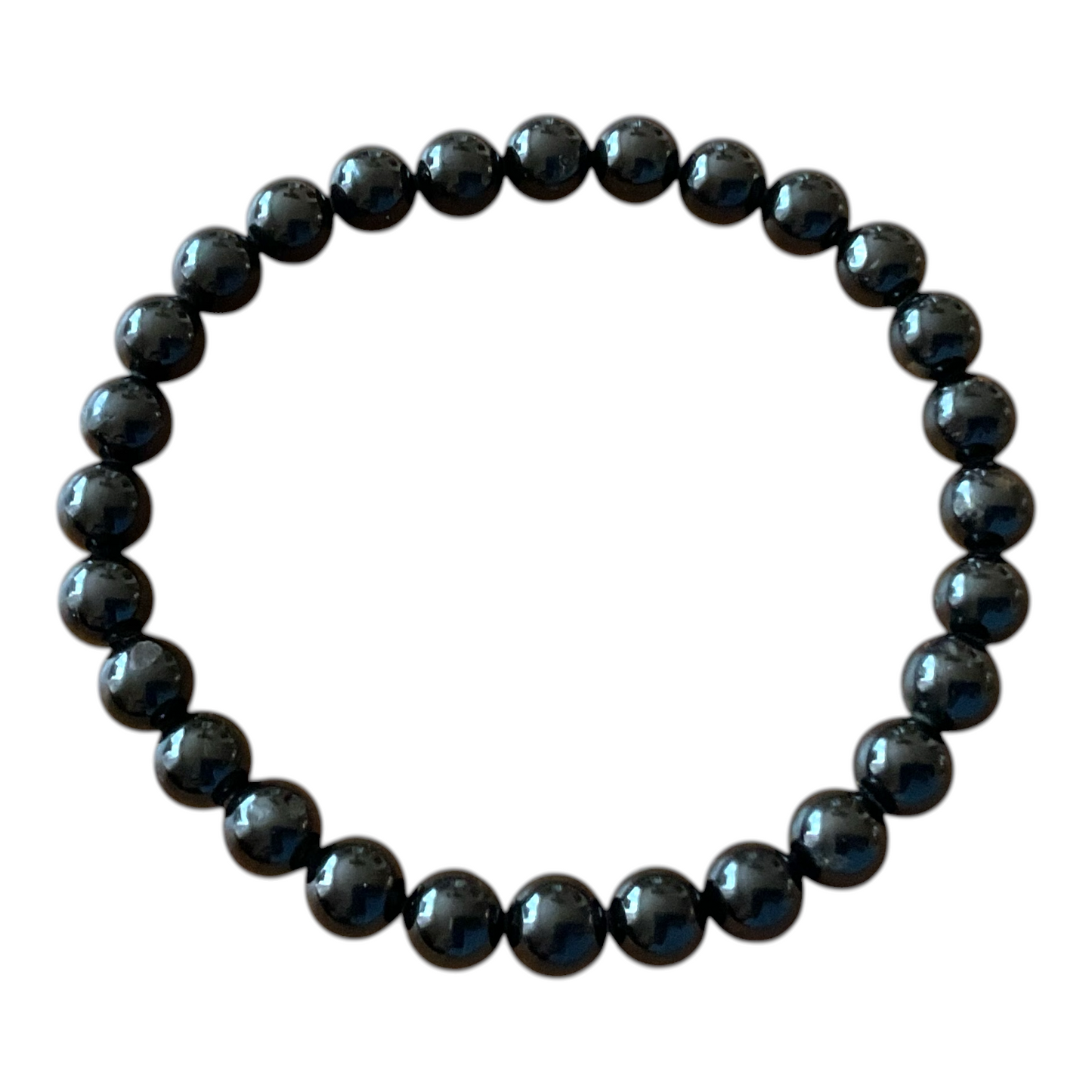 Turmalin (Schörl) Perlenarmband I 6mm I 18,0cm I starker Schutzstein I handgefertigt I elastisch I AAA-Qualität I Geschenkverpackung I Brasilien