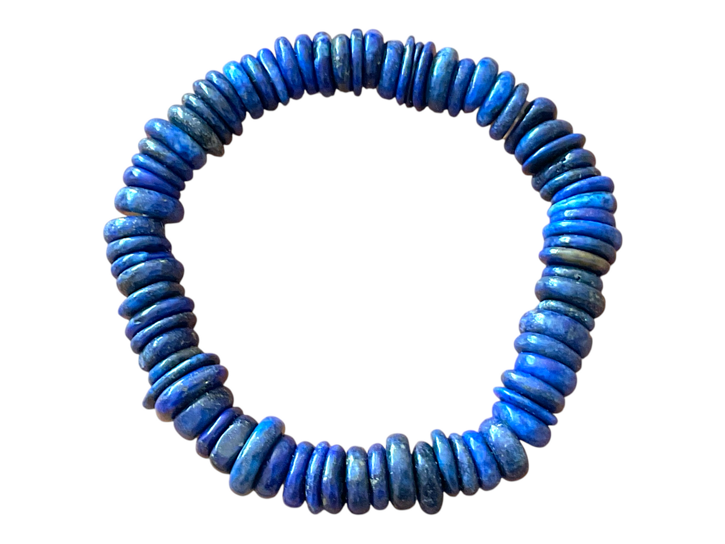 Lapislazuli Armband „Rondell“ – Edelstein in AAA-Qualität aus Pakistan – 18 cm, angenehm zu tragen – Naturstein Schmuck für Weisheit & innere Klarheit