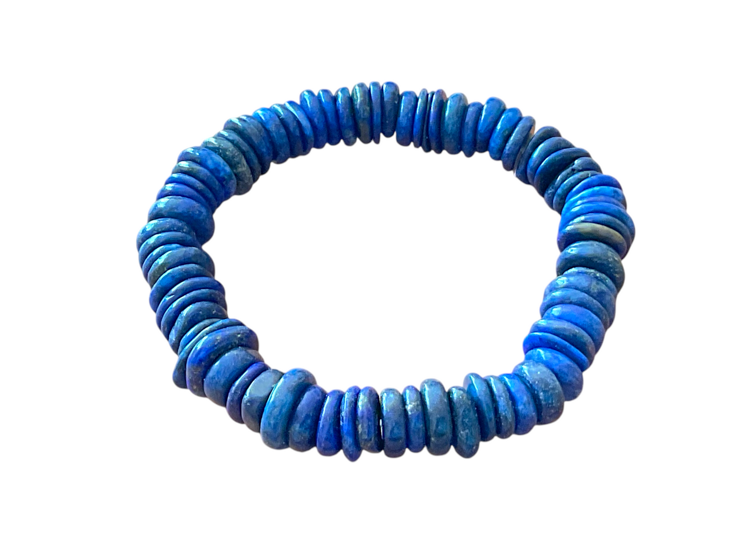 Lapislazuli Armband „Rondell“ – Edelstein in AAA-Qualität aus Pakistan – 18 cm, angenehm zu tragen – Naturstein Schmuck für Weisheit & innere Klarheit