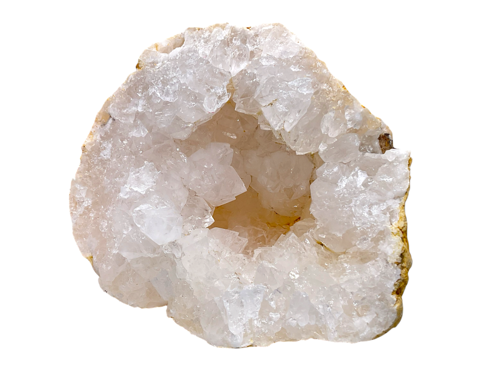 Offene Geode / Druse – Naturstein mit funkelnden Kristallen – ca. 753 g, 11 × 9 × 9 cm – einzigartiger Blickfang – Unikat-Masterpiece Nr. 1649 – Sammlerstück aus Marokko