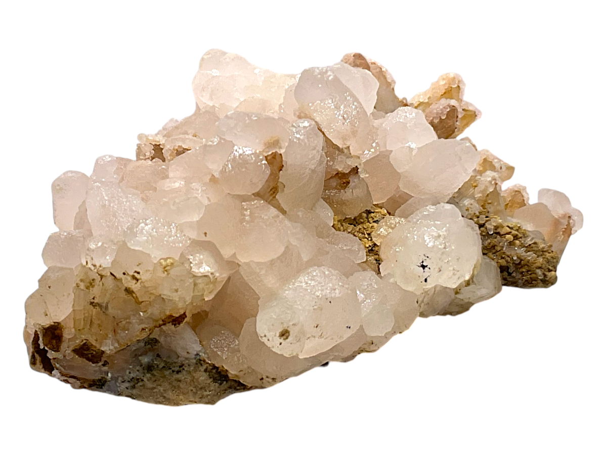 Bergkristall mit Calcit  – 372 g, 11 × 8 × 4 cm – AAA-Qualität – Edelstein Unikat (Masterpiece S3037) – Sammlerstück aus Kosovo (Trepča)