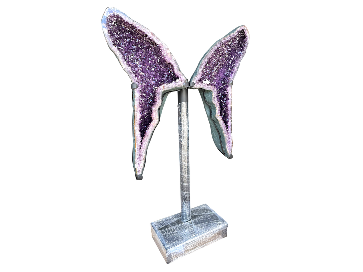XXXL Amethyst Schmetterling auf Metallständer I 136 KG I 180x115x17cm I AAA-Qualität I Exklusiver Blickfang & repräsentative Dekoration I Museumsstück I Unikat-Masterpiece 1679  I Sammlerstück I Brasilien