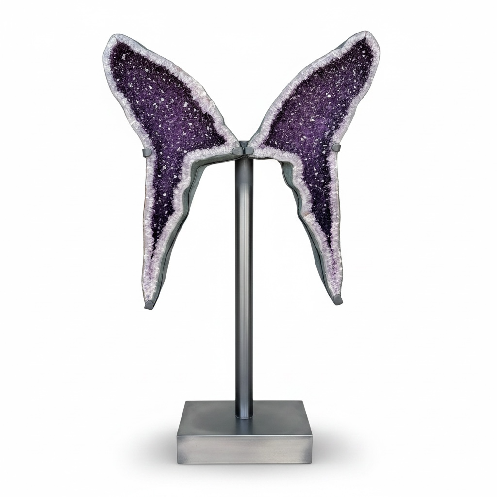 XXXL Amethyst Schmetterling auf Metallständer I 136 KG I 180x115x17cm I AAA-Qualität I Exklusiver Blickfang & repräsentative Dekoration I Museumsstück I Unikat-Masterpiece 1679  I Sammlerstück I Brasilien