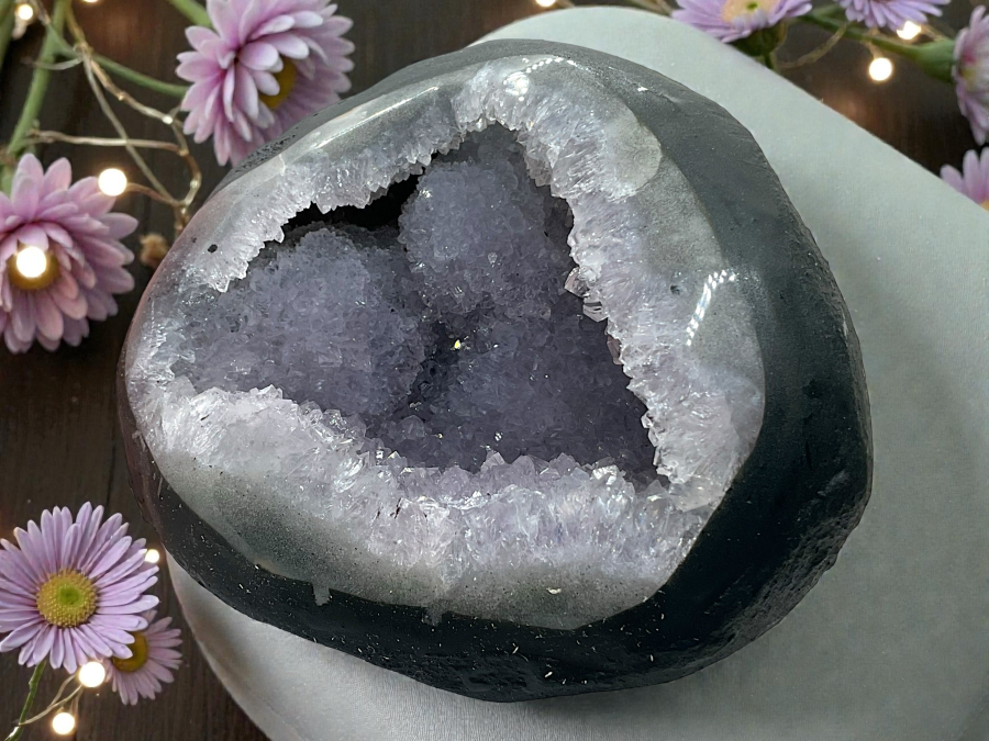 Amethyst Druse AAA-Qualität mit phantastischen Kristallen - 786 g - 12 x 8 x 10 cm - Blickfang & Dekoration - Unikat Masterpiece 1644 - Brasilien