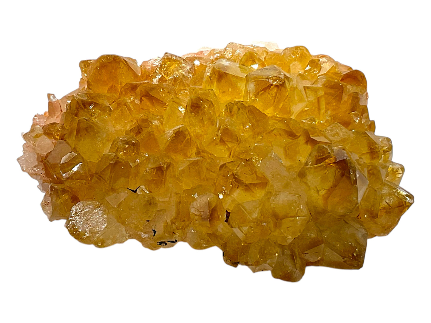 Citrin Rohstein AAA-Qualität mit phantastischen Kristallspitzen – 168 g – 8 x 6 x 4 cm – Unikat-Masterpiece 1668 aus Brasilien