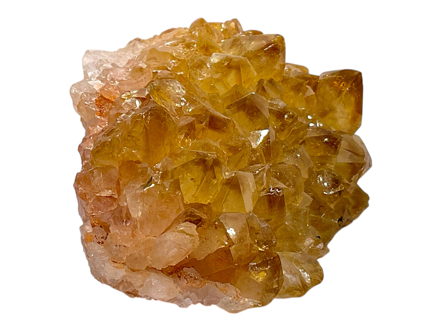 Citrin Rohstein AAA-Qualität mit phantastischen Kristallspitzen – 168 g – 8 x 6 x 4 cm – Unikat-Masterpiece 1668 aus Brasilien