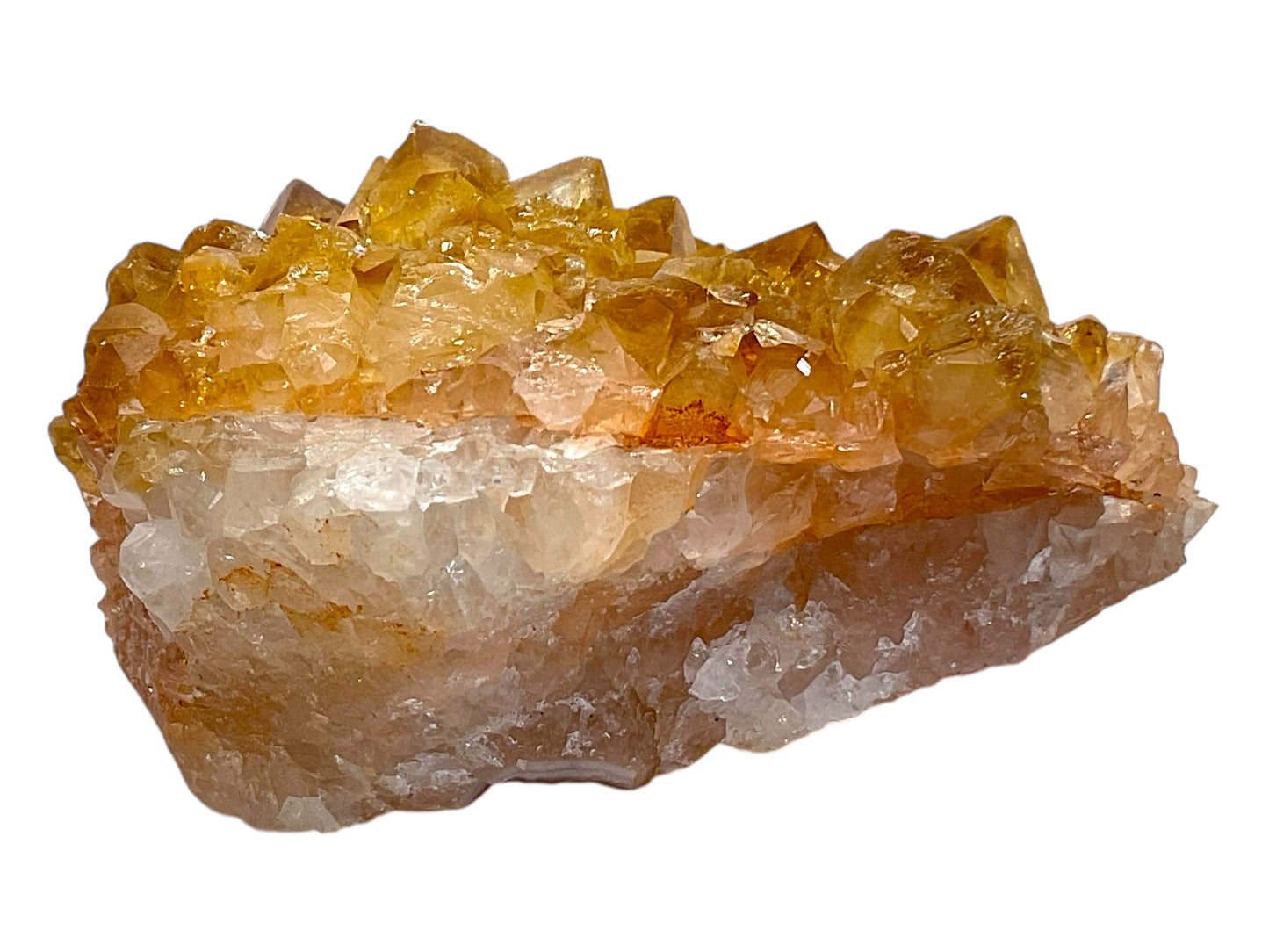 Citrin Rohstein AAA-Qualität mit phantastischen Kristallspitzen – 168 g – 8 x 6 x 4 cm – Unikat-Masterpiece 1668 aus Brasilien