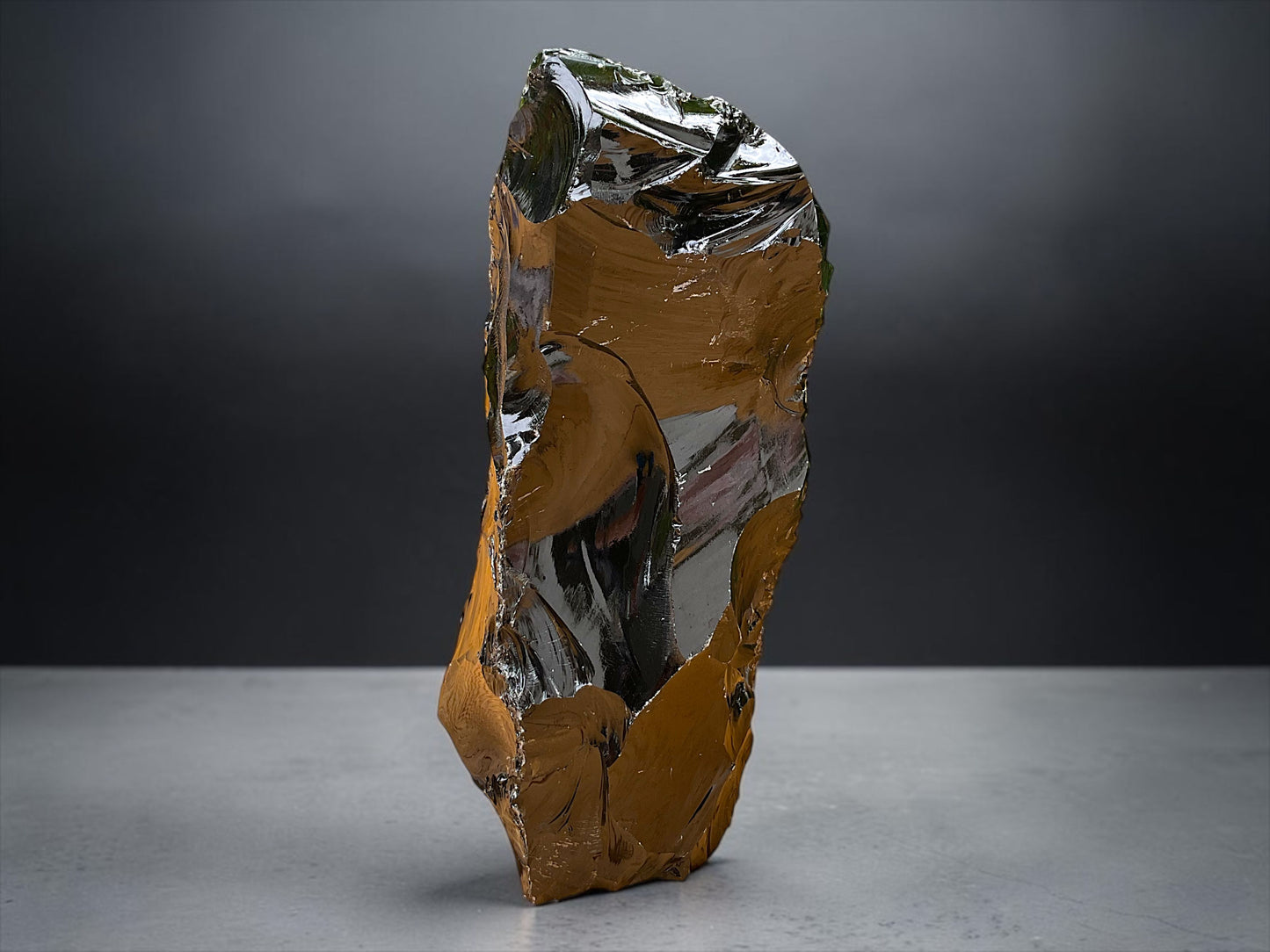 XL Obsidian Tower „Masterpiece“ – 4,8 kg Sammlerstück & Unikat Nr. 1700 aus Brasilien – AAA-Qualität mit edlem tiefschwarzem Glanz – 30 cm hoher Naturstein als exklusiver Blickfang für Wohnraum, Praxis, Sammlung & Feng Shui