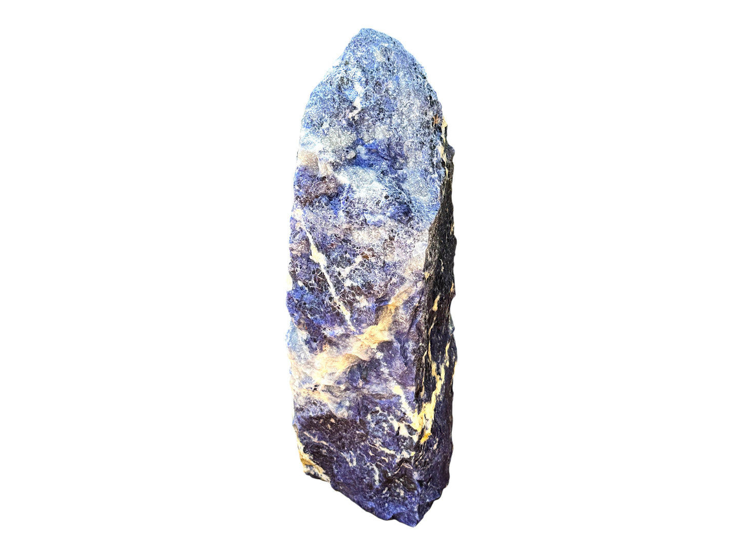 XL Sodalith Tower „Masterpiece“ – 10,9 kg Unikat aus Brasilien in AAA-Qualität – 38 cm hoher Naturstein mit tiefblauer Maserung – Exklusiver Blickfang für Wohnraum, Praxis & Garten