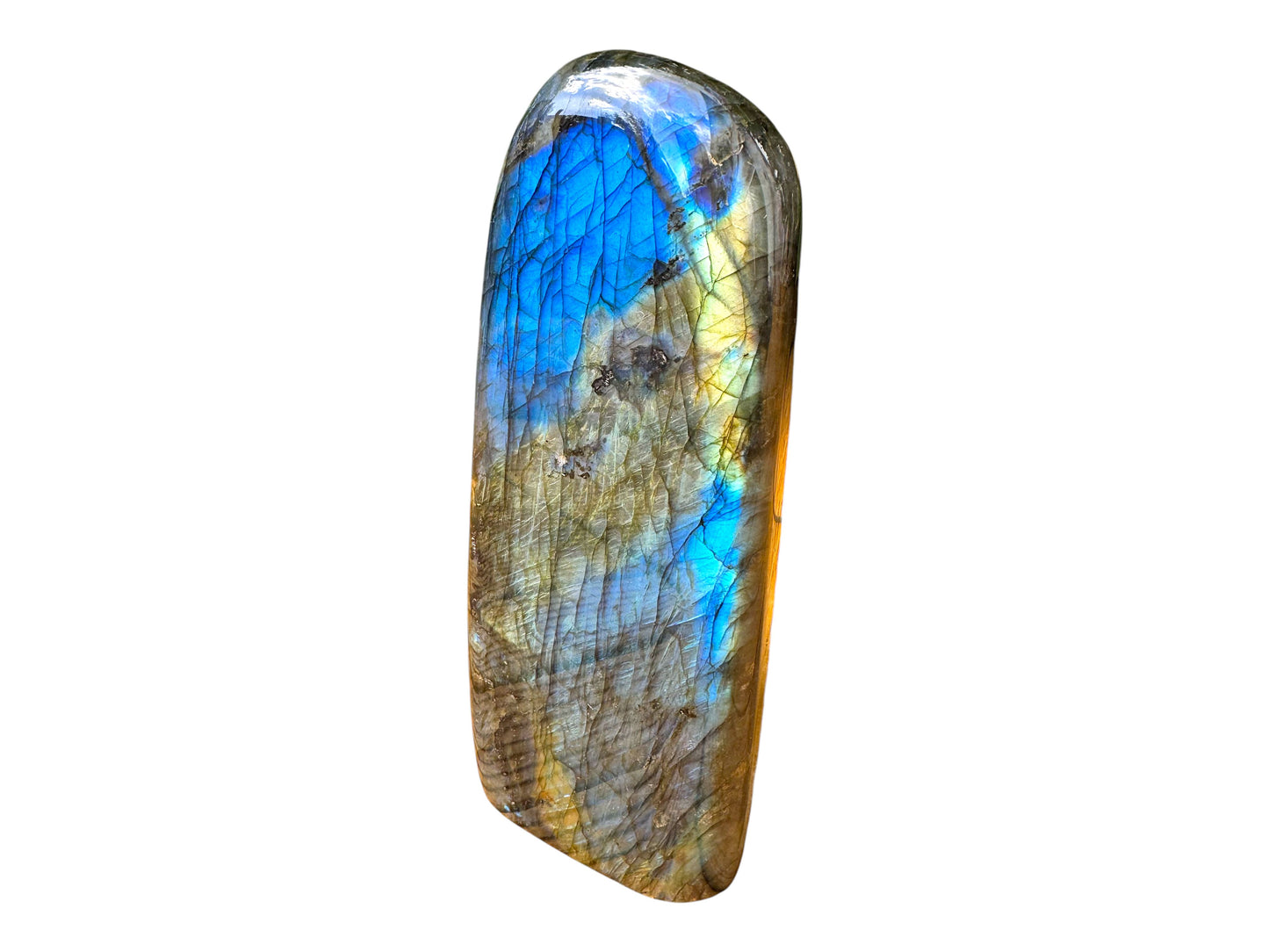 XL Labradorit Freeform „Masterpiece“ – 1379 g Unikat Nr. 1614 aus Madagaskar – Top AAA-Qualität – Faszinierendes Farbspiel – Sammlerstück & Blickfang – 7 x 6 x 16 cm