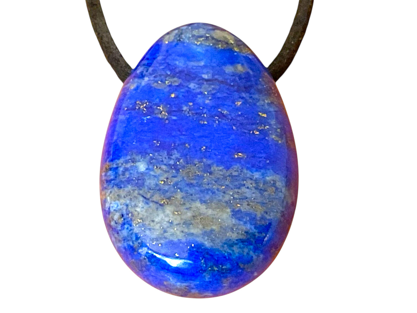 Lapis Lazuli Tropfenanhänger – Natürlicher Edelstein Anhänger mit 80 cm Band & Geschenkbox – AAA-Qualität aus Pakistan – Echter Naturstein Schmuck ca. 30 x 20 mm