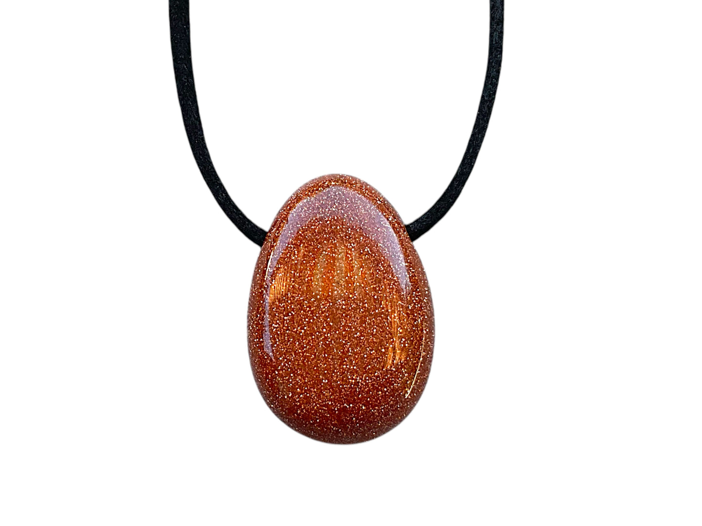 Goldfluss Tropfenanhänger – Schmuckstein Anhänger mit 80 cm Band & Geschenkbox – AAA-Qualität aus Brasilien – Funkelnder Goldfluss Schmuck ca. 30 x 20 mm
