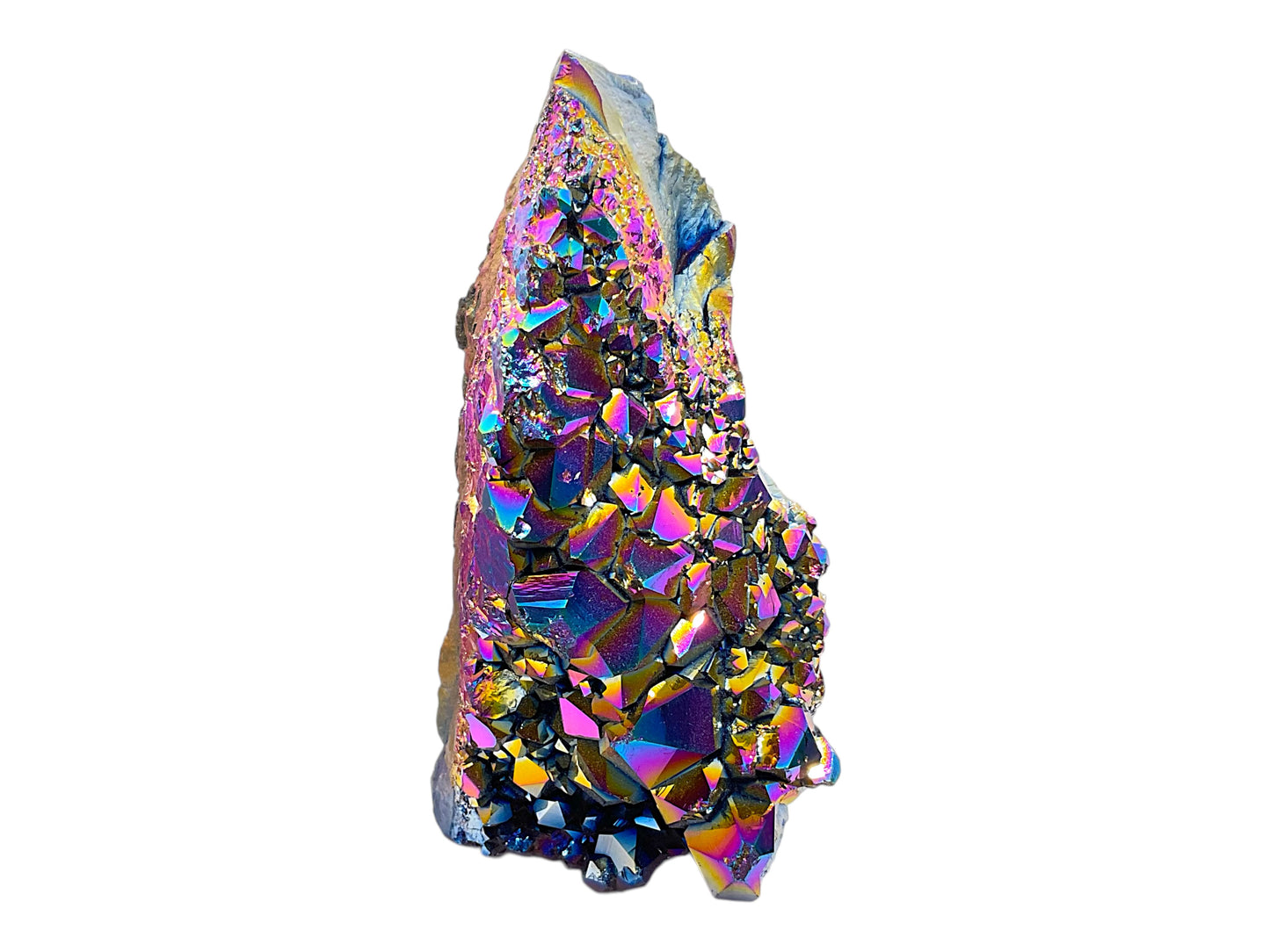 Aqua Aura Bergkristall Stufe - AAA-Qualität - 378 g - 12 x 5 x 6 cm - Unikat-Masterpiece Nr. 1612 - Brasilien - Sammlerstück & besonderer Blickfang