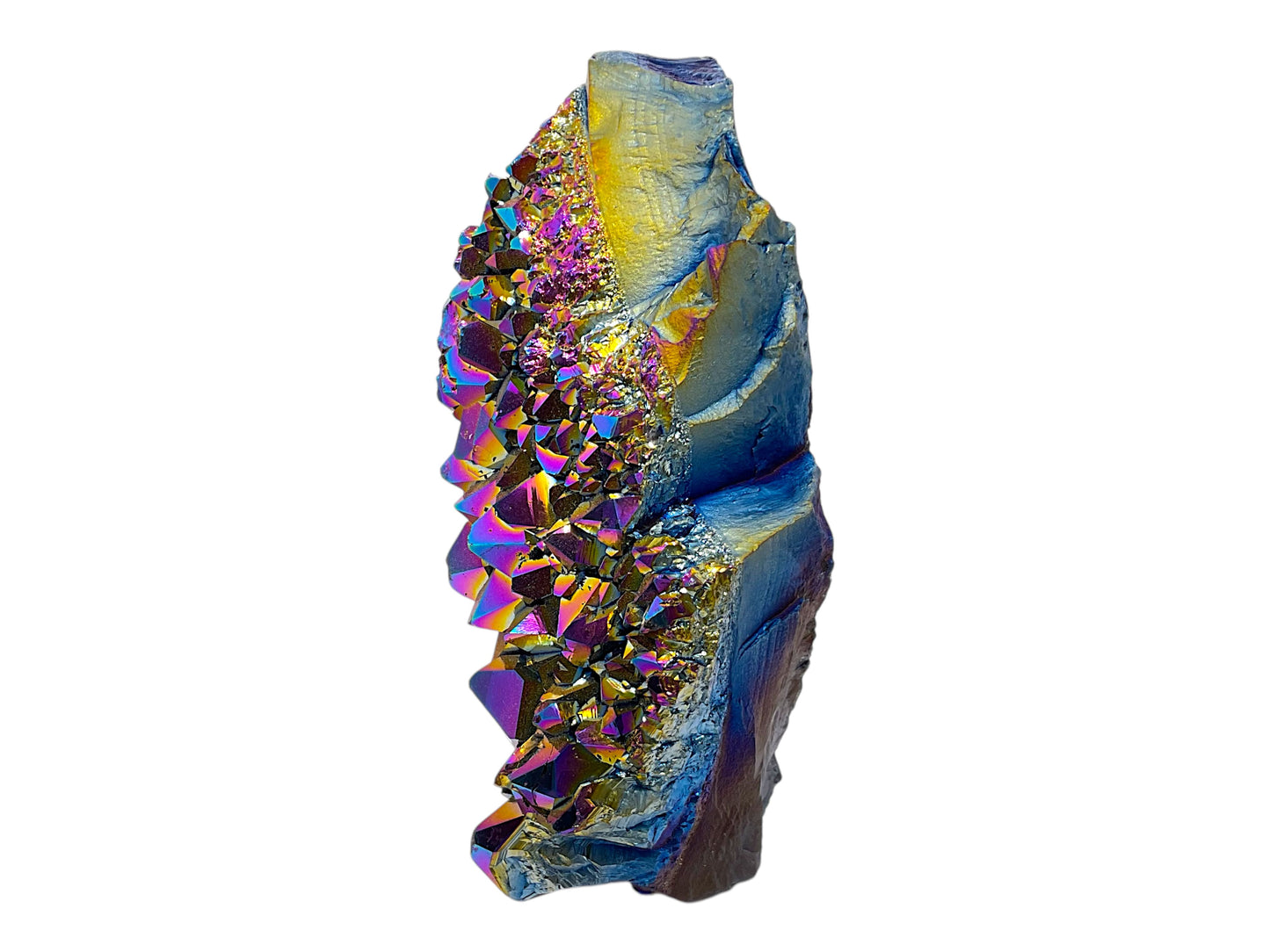 Aqua Aura Bergkristall Stufe - AAA-Qualität - 378 g - 12 x 5 x 6 cm - Unikat-Masterpiece Nr. 1612 - Brasilien - Sammlerstück & besonderer Blickfang