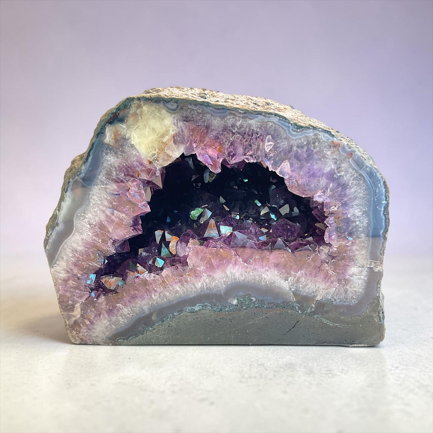 Amethyst Druse 6,2 kg - AAA-Qualität aus Brasilien - Naturbelassene Kristallstufe - Sammlerstück - 19 × 14 × 14 cm - Unikat Nr. 1680