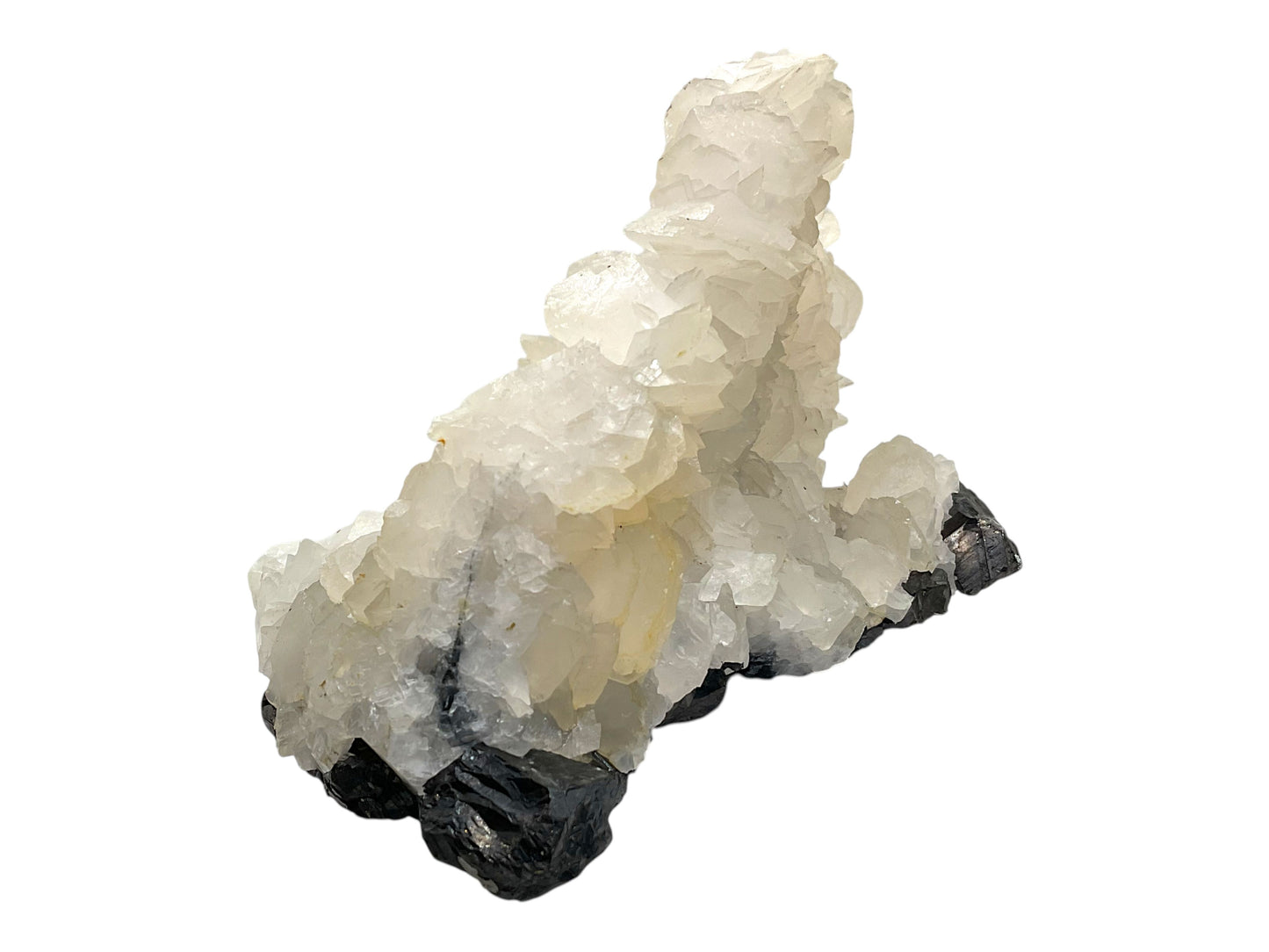 Calcit auf Zinkblende (Sphalerit) Kristall - 1350gr. - 18x10x11cm - Sammlerstück - Unikat-Masterpiece S3040 - Trepča Kosovo