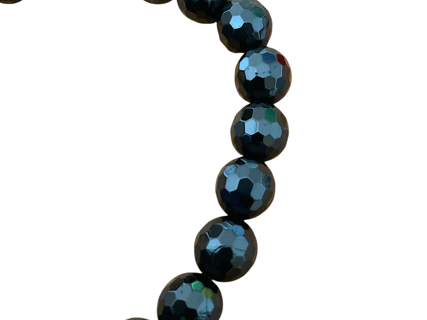 Turmalin (Schörl) Perlenarmband facettiert - 8 mm - 18 cm - handgefertigt - elastisch - AAA-Qualität aus Brasilien - Geschenkverpackung mit Edelsteinkarte