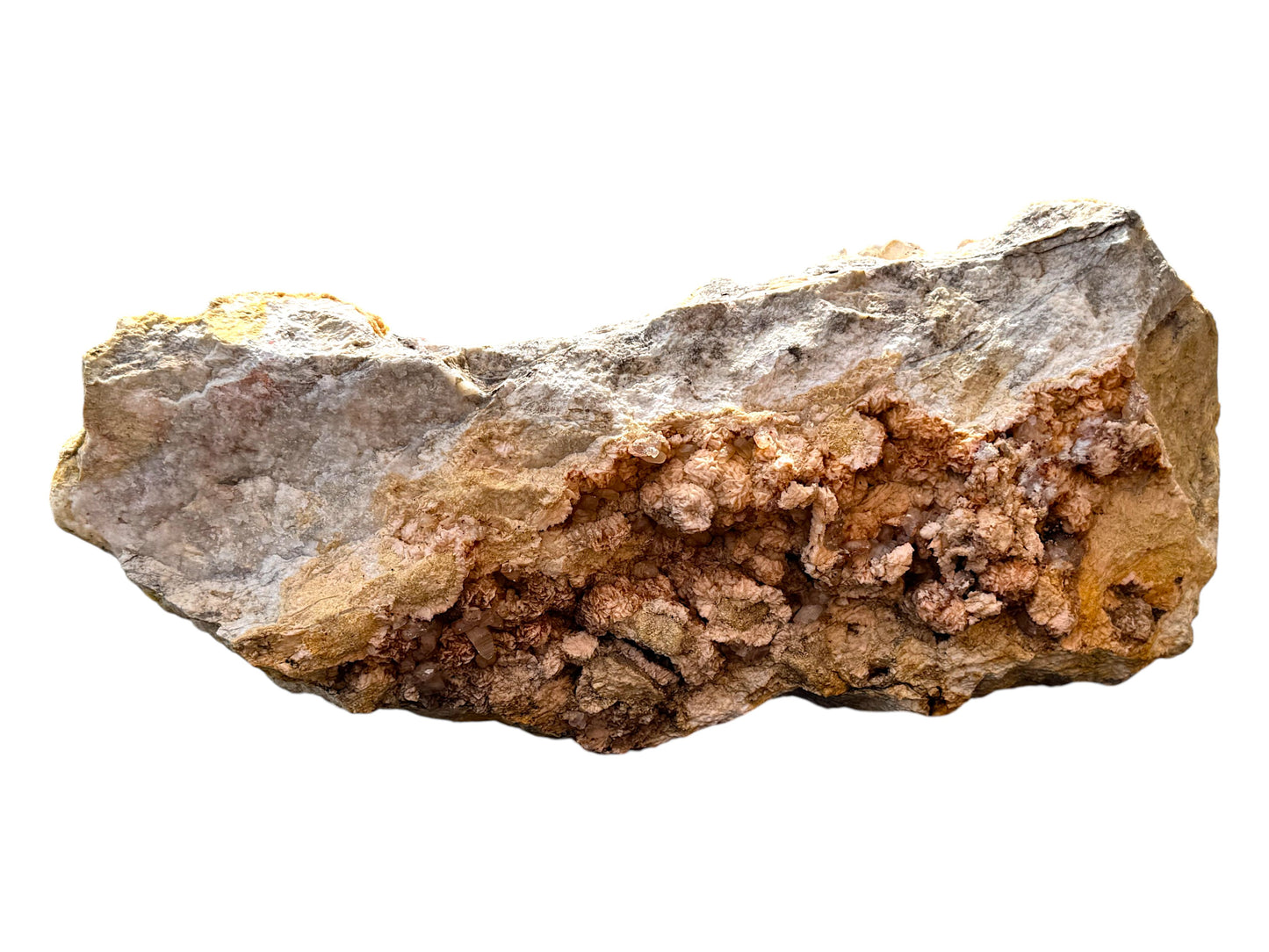 XXL Quarz auf Dolomit mit natürlichen Limonit-/Goethitverfärbungen – Madan, Bulgarien – 14,55 kg – 48 × 20 × 11 cm – Sammlerstück – Unikat-Masterpiece Nr. 1710
