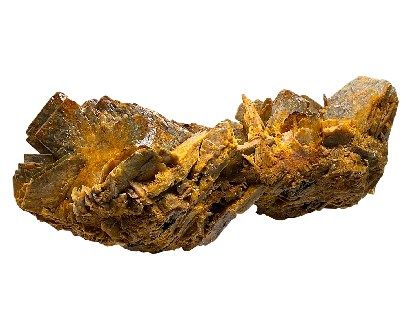 Baryt (Barit/Schwerspat) Kristallstufe mit natürlichen Limonitverfärbungen – Wölsendorf, Bayern – 1,355 kg – 16 × 10 × 6 cm – Sammlerstück – Unikat-Masterpiece Nr. 1711