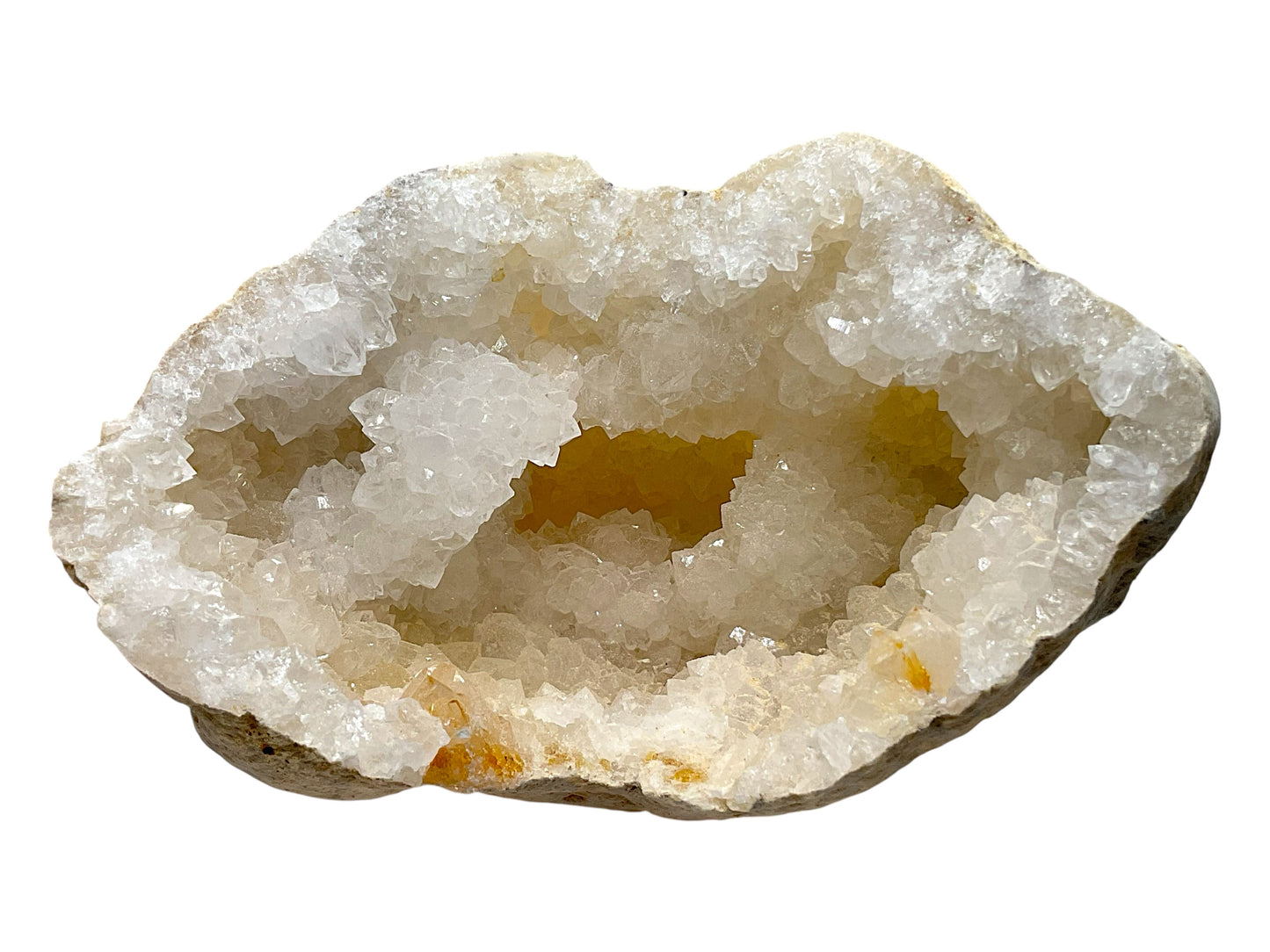 Halbe Quarzgeode (Glücksgeode) – Marokko – 540 g – 12 × 8 × 7 cm – Sammlerstück – Unikat-Masterpiece Nr. 1714