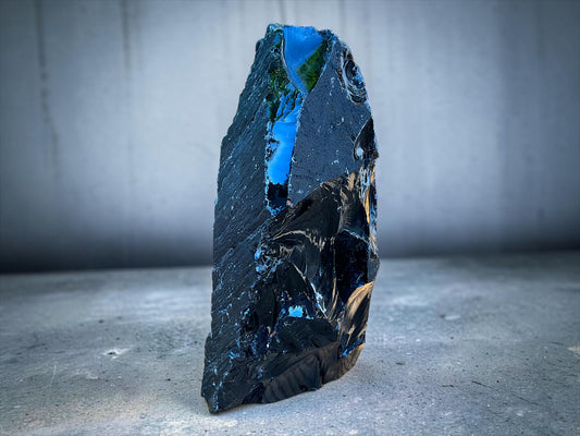 XL Obsidian Tower „Masterpiece“ – 4,75 kg Sammlerstück & Unikat Nr. 1700 aus Brasilien – AAA-Qualität mit edlem tiefschwarzem Glanz – 26 cm hoher Naturstein als exklusiver Blickfang für Wohnraum, Praxis, Sammlung & Feng Shui