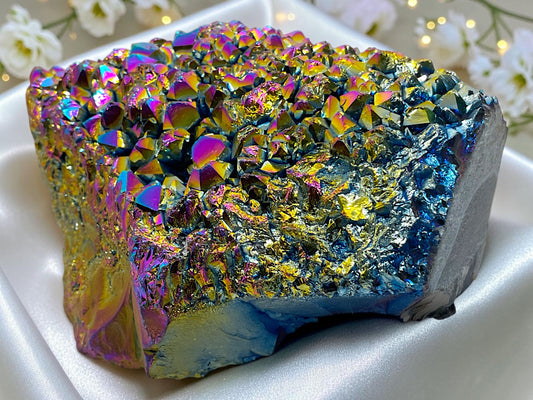Aqua Aura Bergkristall Stufe - AAA-Qualität - 431 g - 10 x 6 x 5 cm - Unikat-Masterpiece Nr. 1612 - Brasilien - Sammlerstück & besonderer Blickfang