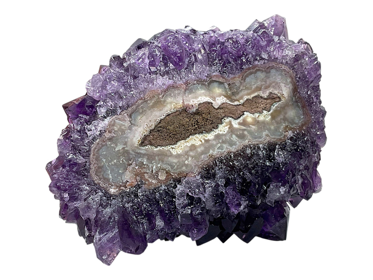 Uruguay Amethyst Kristallstufe mit stalaktitischem Achatkern – 463 g – 10 × 8 × 6 cm – AAA-Qualität – Sammlerstück – Unikat-Masterpiece 1719